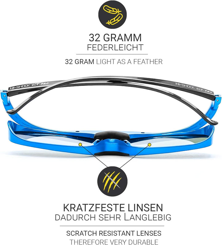 Hi-Shock DLP Pro Blue Heaven | DLP Link 3D Brille kompatibel mit 3D DLP Beamer von Acer, BenQ, Optom