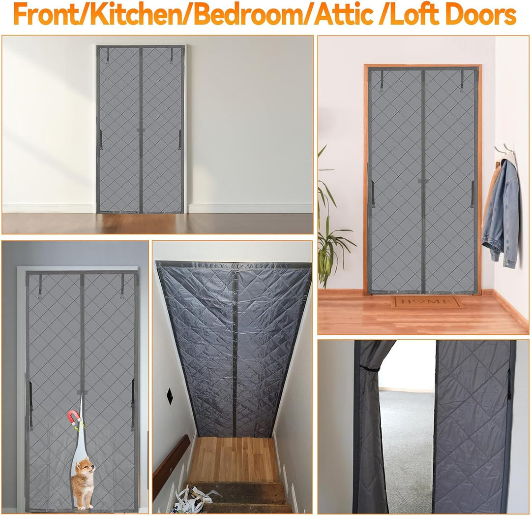 Magnetischer thermisch isolierter Türvorhang, verdickt, 210D Oxford, winddicht, thermische Türabdeck