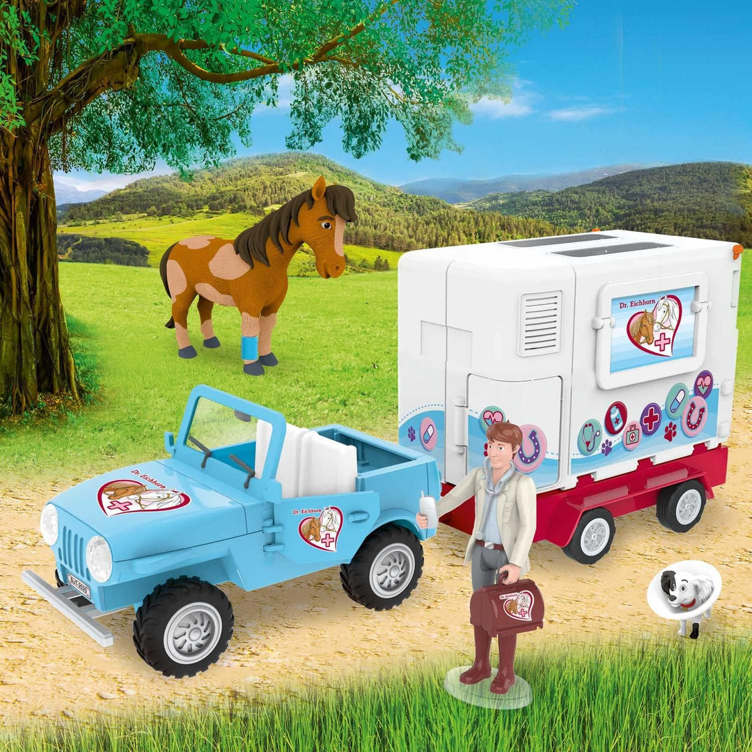 CRAZE Bibi und Tina Spielset Mobile Tierarzt Station Dr. Eichhorn Pferde Spielzeug Doktor Spielfigur