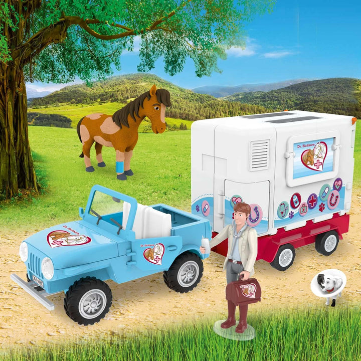 CRAZE Bibi und Tina Spielset Mobile Tierarzt Station Dr. Eichhorn Pferde Spielzeug Doktor Spielfigur