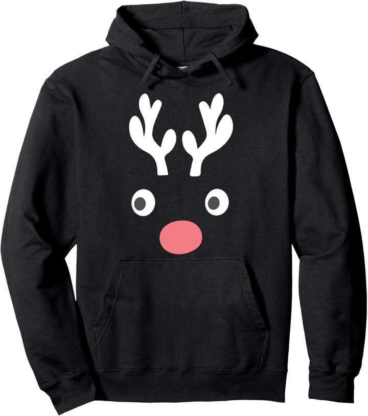 Familie Partnerlook Reindeer Face Weihnachtsoutfit Rentier Pullover Hoodie