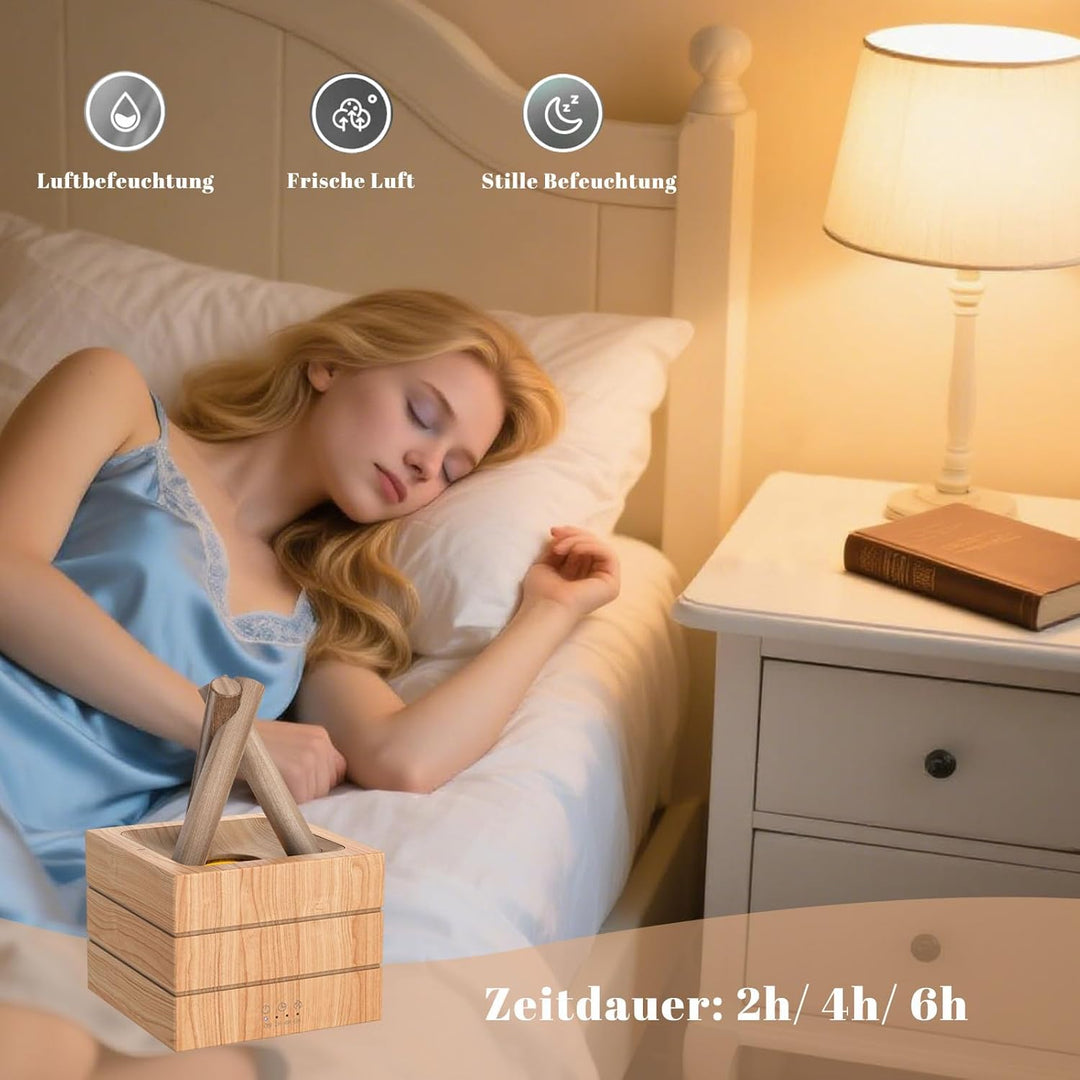 Luftbefeuchter, 280ml Flammen Duft Diffuser, Aufladbarer Luftbefeuchter mit Farbiges Licht, Drei Gan