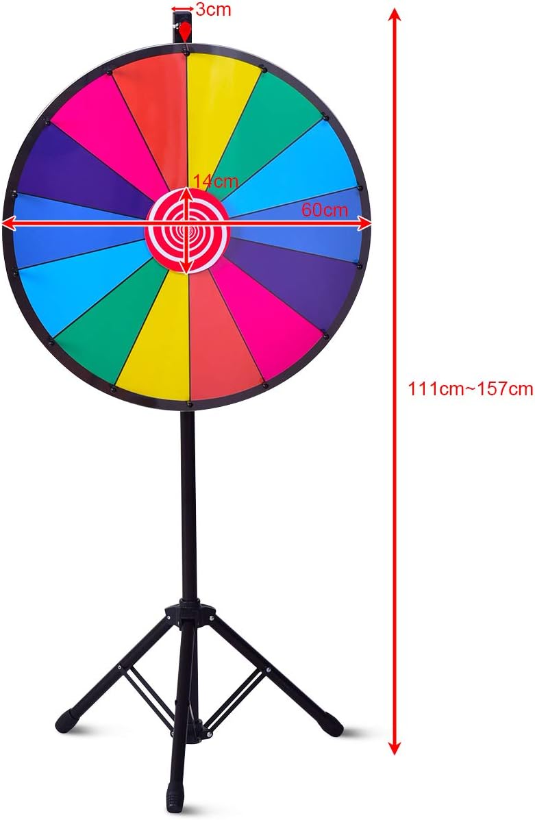 COSTWAY 24" Glücksrad Spielzeug Farbe Rad Spiele für Lotteriespiele, Wortspiele φ60cm