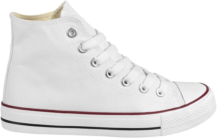 Elara Unisex Sneaker Sportschuhe High Top Turnschuh Chunkyrayan 36 EU Weiss Basic, 36 EU Weiss Basic