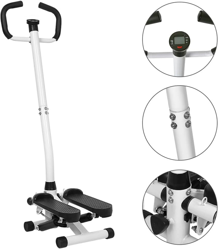 Mini Stepper mit LCD-Display, Power Ropes, Heimtrainer Fitness Gerät, Stahl, 112x34x29cm, Hydraulisc