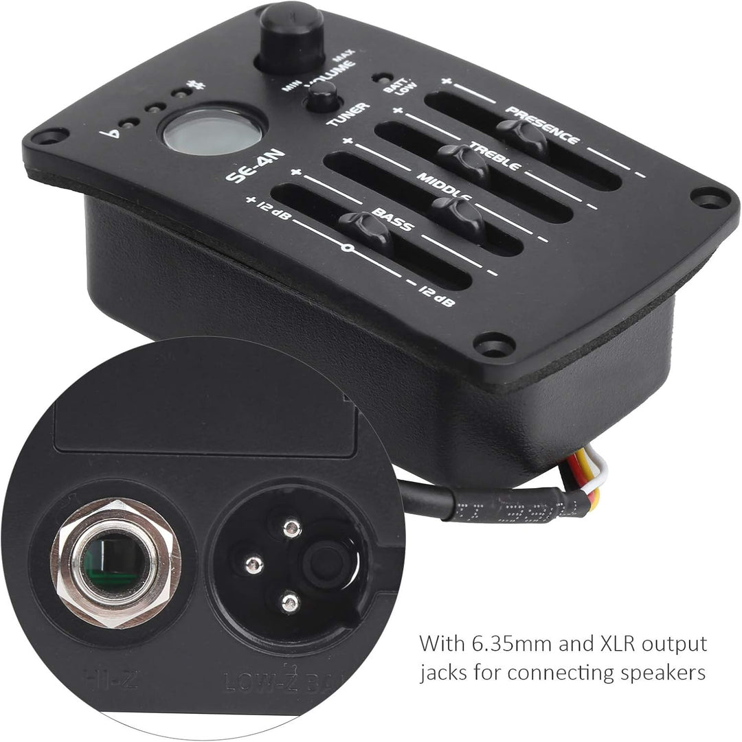 4 Band Equalizer Pickup Akustikgitarre Digital Tuner EQ SE-4N Preamp, 6,35 Mm XLR-Ausgangsbuchsen, B