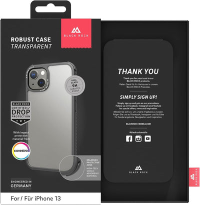 Black Rock - Hülle Robust Transparent Case Passend für Apple iPhone 13 I Handyhülle Transparent, Dur