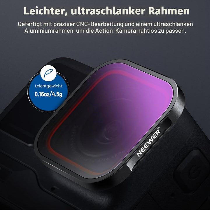 NEEWER ND/PL Filter Set kompatibel mit Insta360 ACE PRO, 4er Pack ND8/PL ND16/PL ND32/PL ND64/PL Act