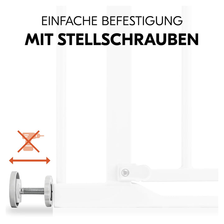 hauck Treppenschutzgitter Türschutzgitter Clear Step 2, für Breiten 75-80 cm, Ultra Flache Schwelle,