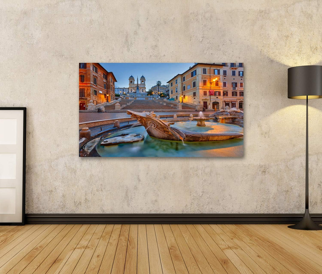 Bild Bilder auf Leinwand Spanische Schritte bei Dämmerung in Rom Italien Italien Wandbild Poster Lei