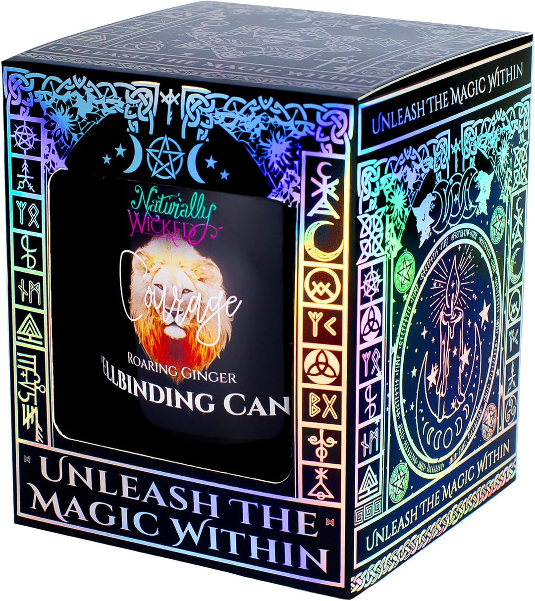 Naturally Wicked Spellbinding Mut Kerze | Zauberkerze Mit Tigerauge Kristall | Holzdocht Hexe Kerze