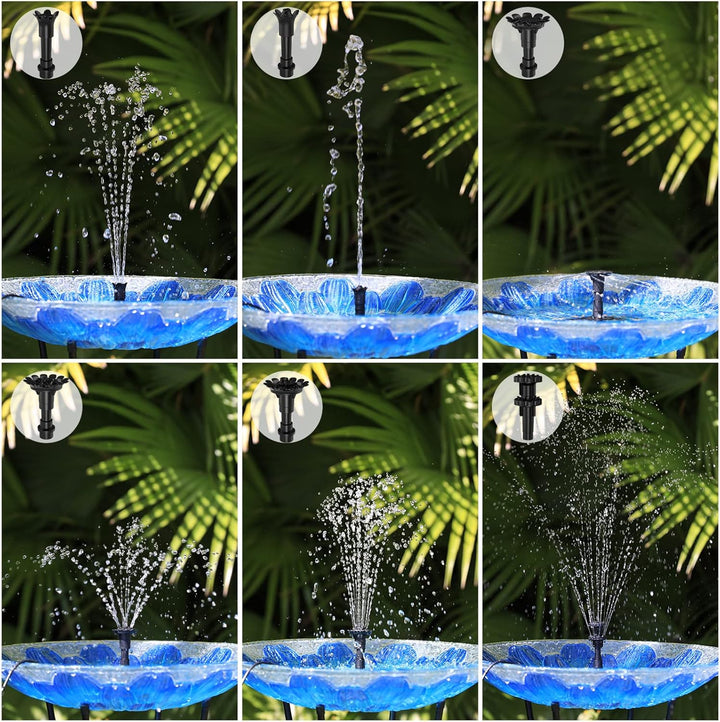 AISITIN DIY Solar Springbrunnen 3.5W, Upgrade Solar Teichpumpe mit 1.5m Wasserleitung und Feste Pfäh