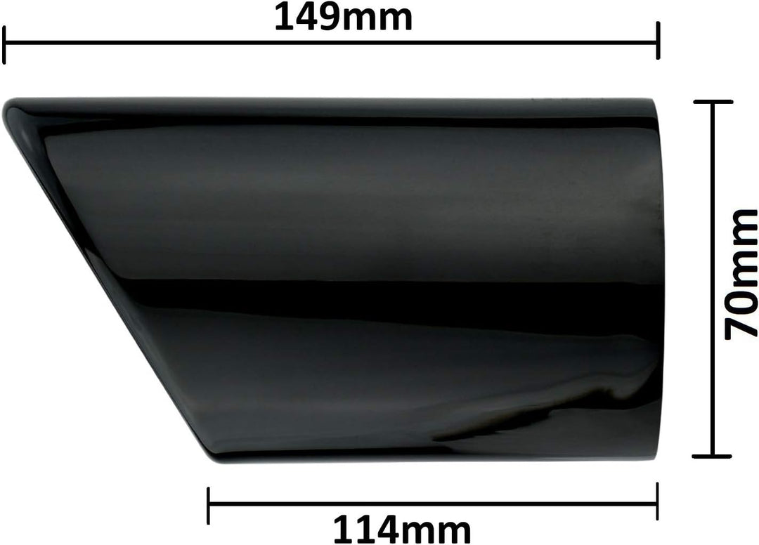 L&P A289 2 Auspuffblenden Auspuffblende Schwarz Chrom Edelstahl spiegel poliert kompatibel mit Golf