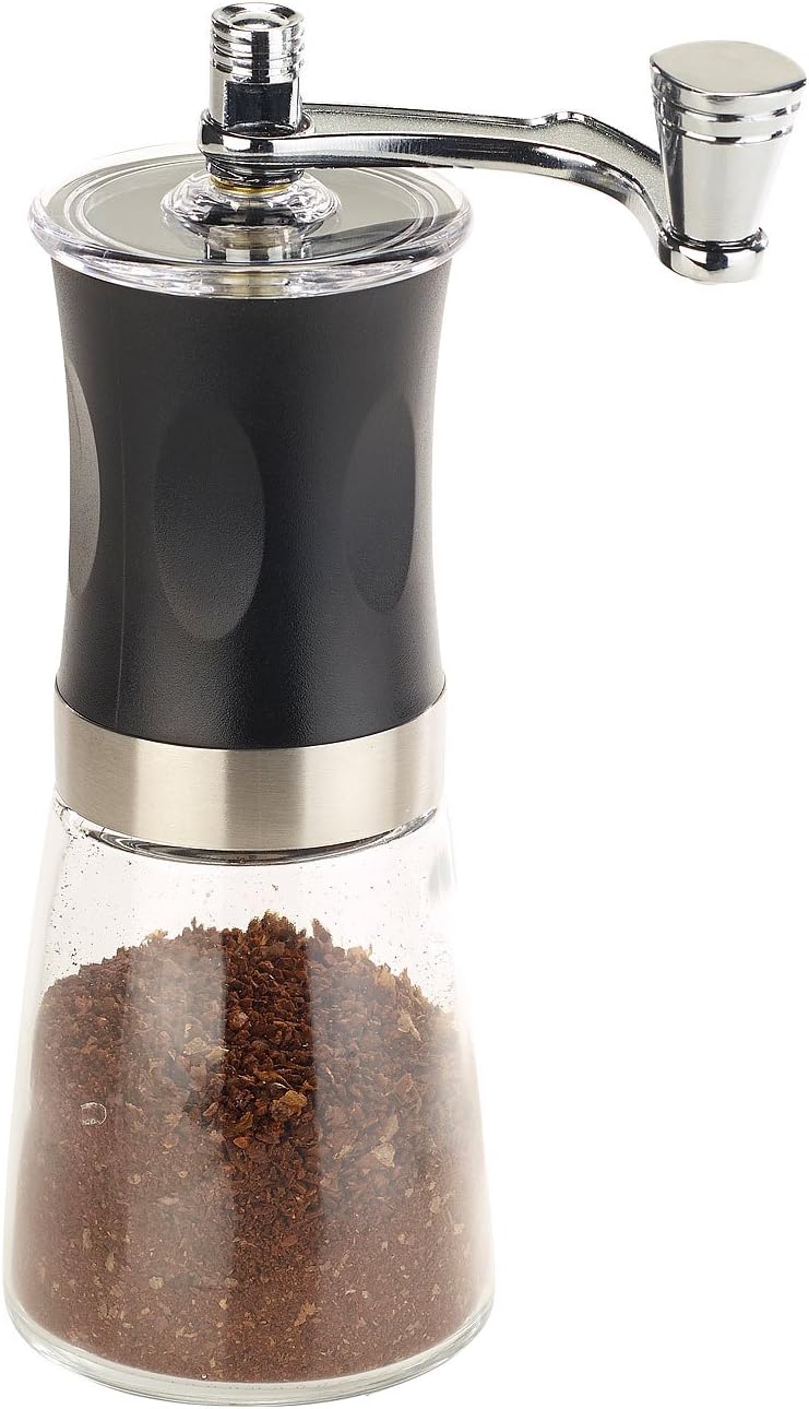 Rosenstein & Söhne Kaffeemühle mit Kurbel: 2er-Set Hand-Kaffeemühlen, Keramik-Mahlwerk,stufenlos ein