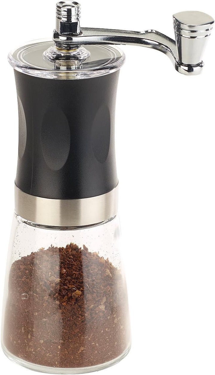 Rosenstein & Söhne Kaffeemühle mit Kurbel: 2er-Set Hand-Kaffeemühlen, Keramik-Mahlwerk,stufenlos ein