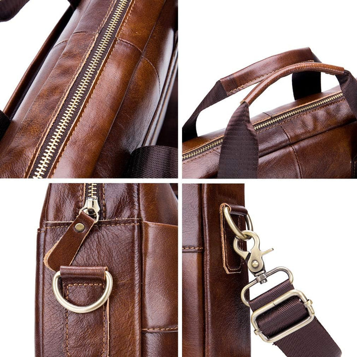 Umhängetasche aus Leder Schulter Crossbody Reisetasche für Herren Frauen 