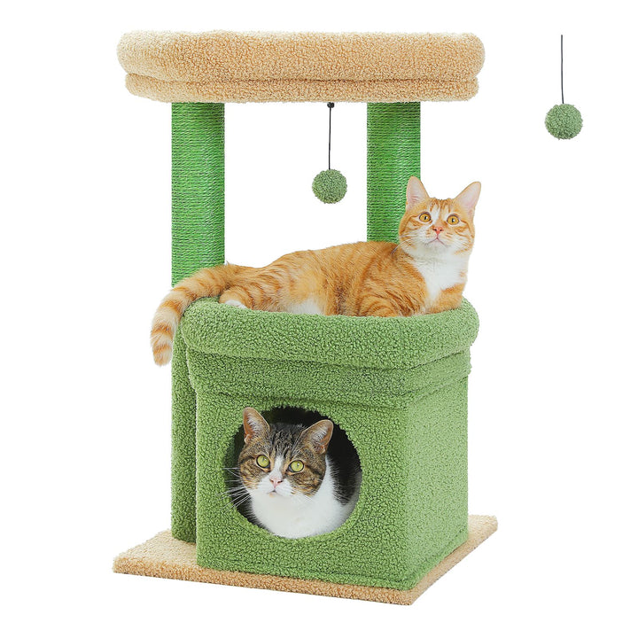 PAWZ Road Kleiner Katzenbaum, mehrstöckiger Katzenturm mit Sisal-überzogenem Kratzbaum, gemütlicher