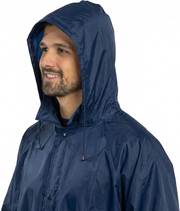 POSEIDON Regenmantel Herren Regenmantel Wasserdichte Lange Regenjacke Outdoor Wiederverwendbare Rege