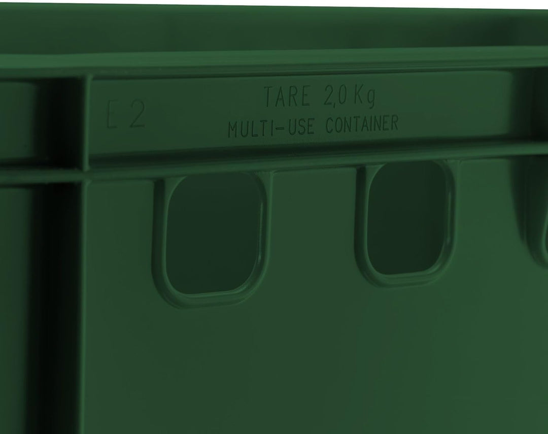 Fleischkiste E2 60x40x20 cm Dunkelgrün Eurobox 5er Set Stapelbox Robust | BURI Metzgerkiste Made in