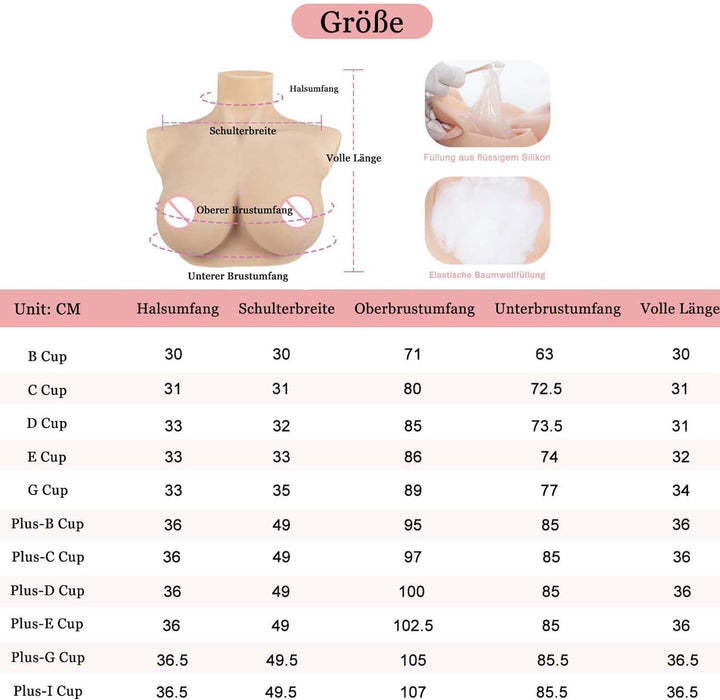 CYOMI Silikon Brüste Brustformen Künstliche Brüste Realistisch Brustplatten für Crossdresser Transge
