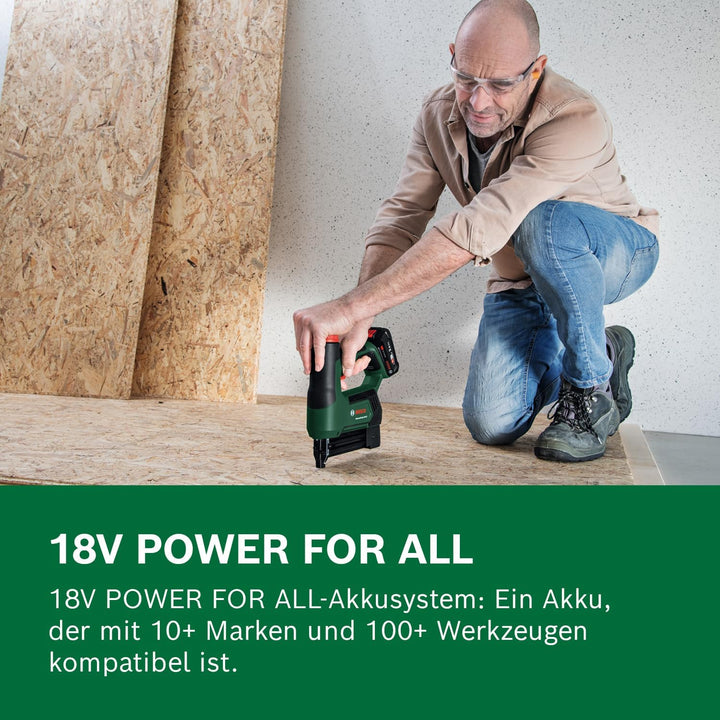 Bosch 18V System Akku-Tacker/Nagler AdvancedTacker 18V-25 (Leistungsstarkes 2-in-1-Klammern und Nage