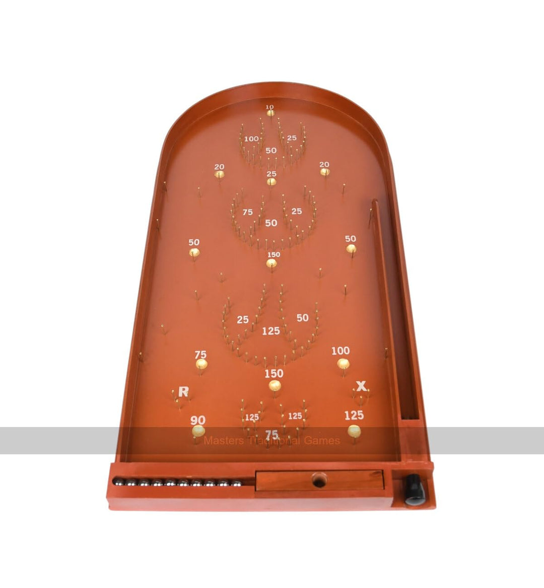 Masters Classic Pin Bagatelle Game - Full Size Premium Quality Wooden Bagatelle with Spring Plunger