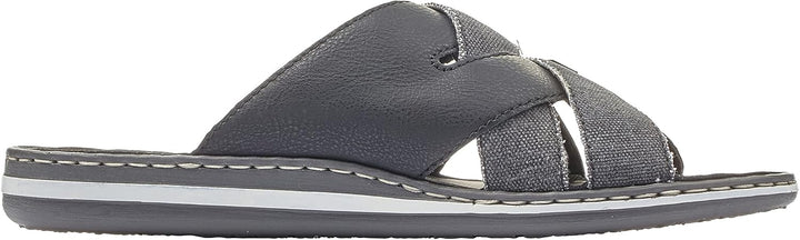 Rieker 25199-43 Herren Pantolette Synthetik grau 40 EU Schwarz 01, 40 EU Schwarz 01