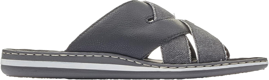 Rieker 25199-43 Herren Pantolette Synthetik grau 44 EU Schwarz 01, 44 EU Schwarz 01
