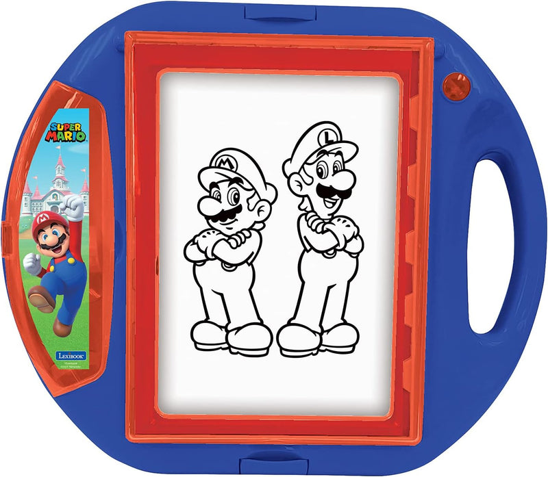 Lexibook CR310NI Super Mario Zeichenprojektor 4 Stempel, 10 Vorlagen, beleuchteten Fläche, 1 Stift e