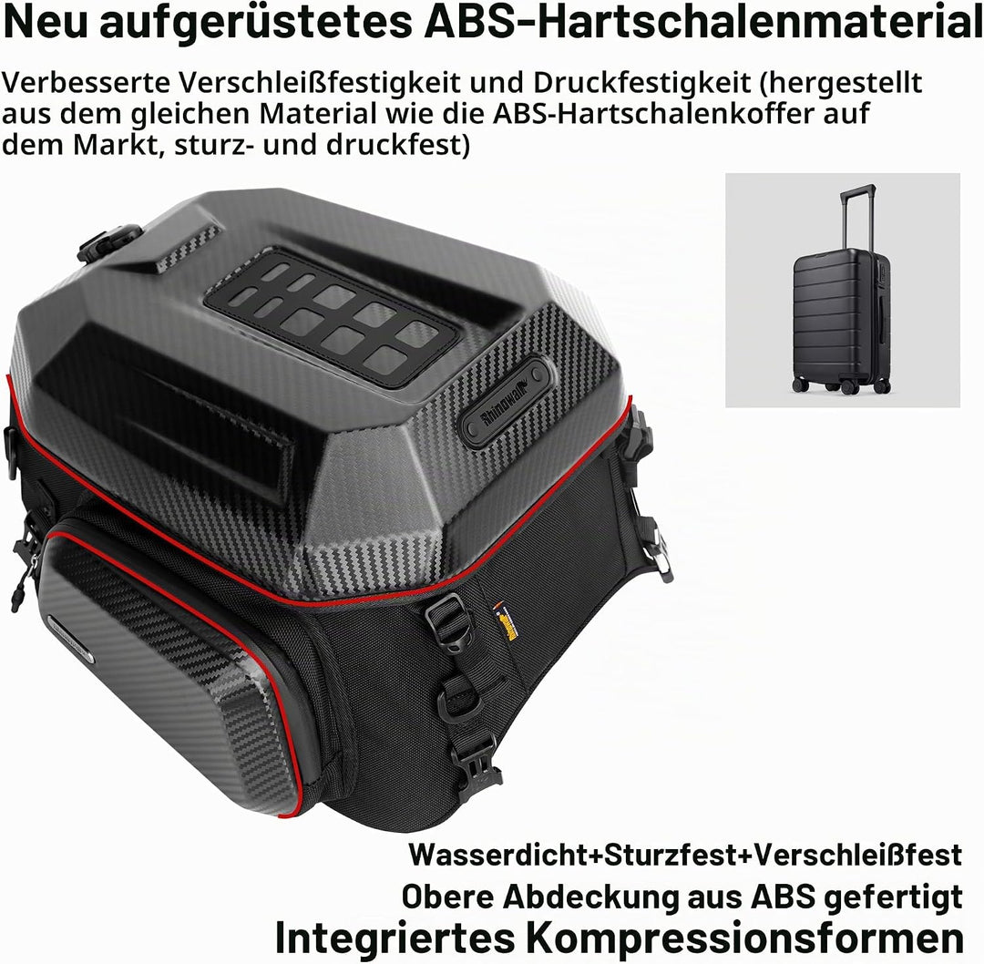 Rhinowalk Motorrad-Hecktasche, Reisegepäck, erweiterbare Motorrad-Helmtasche, 23 l–35 l, wasserdicht
