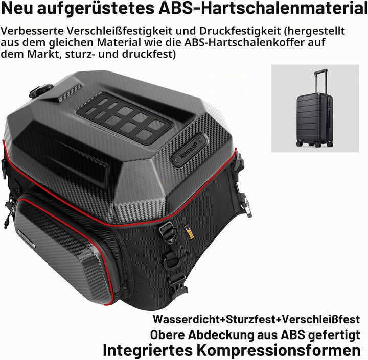 Rhinowalk Motorrad-Hecktasche, Reisegepäck, erweiterbare Motorrad-Helmtasche, 23 l–35 l, wasserdicht