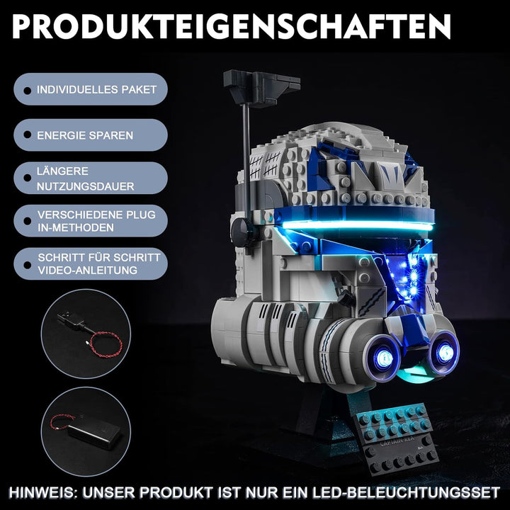 LED Light Kit für Lego Captain Rex Helm (Nur Lichter,kein Lego), Dekoration DIY Beleuchtungsset für