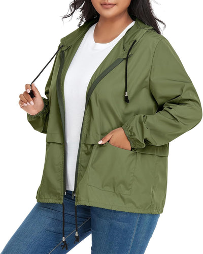 PONCEAU Regenjacke Damen Wasserdicht Windbreaker Atmungsaktiv bergangsjacke Regencape Leichte Jacke