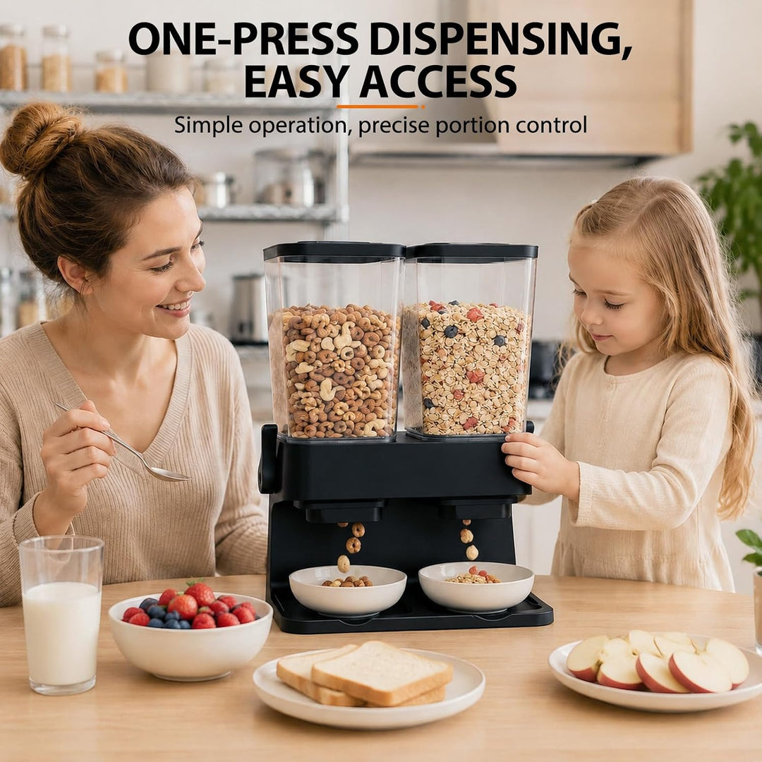 Müslispender 2er Pack, Doppelte 3L Luftdichte Müsli-Speicherkiste, Grosse Kapazität Cereal Dispenser