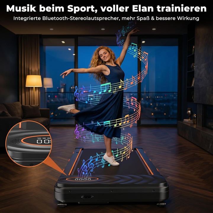 JAGJOG Walking Pad mit 16% Auto Steigung und Bluetooth Lautsprecher | 2,5PS Motor, APP und Fernbedie