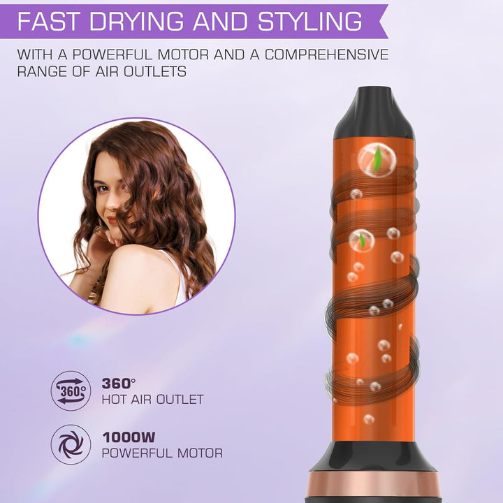 Air styler 6 in 1 Haarstyler, 1000W Warmluftbürste Set mit Hairstyler 200 Millions lonen Föhnbürste