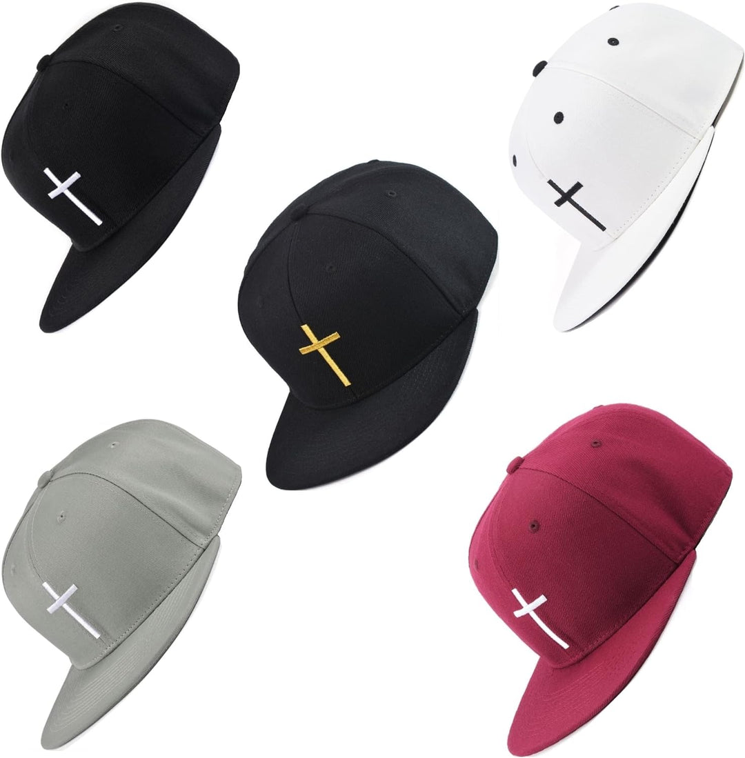 Bexxwell Snapback Cap weiss mit Kreuz (optimale Passform, Kappe, White, Cross, Unisex)