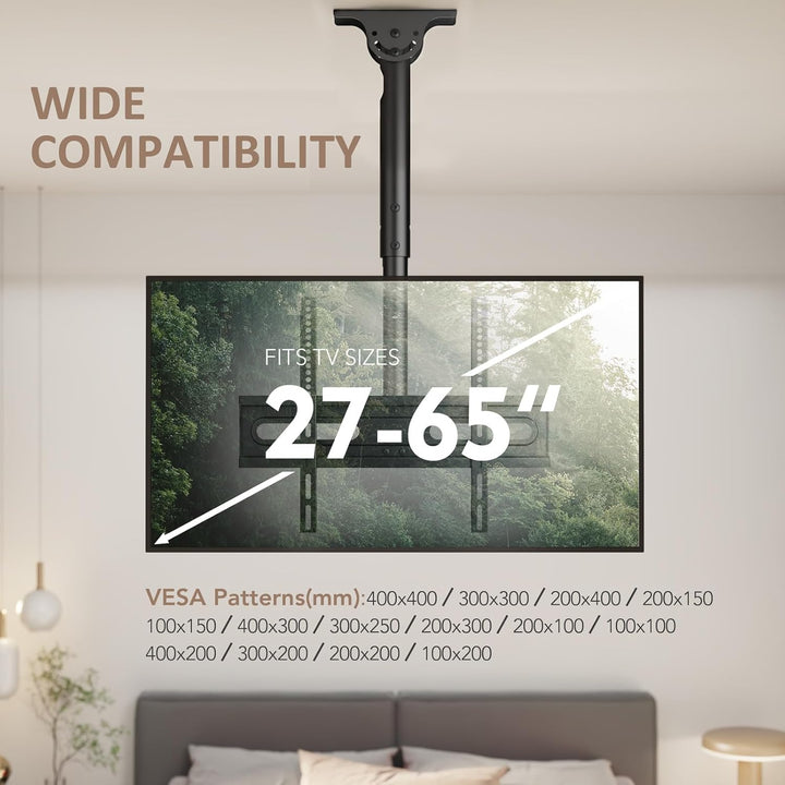 TV Deckenhalterung Verstellbare Halterung für die meisten LED-, LCD-, OLED- und Plasma-Flachbildschi