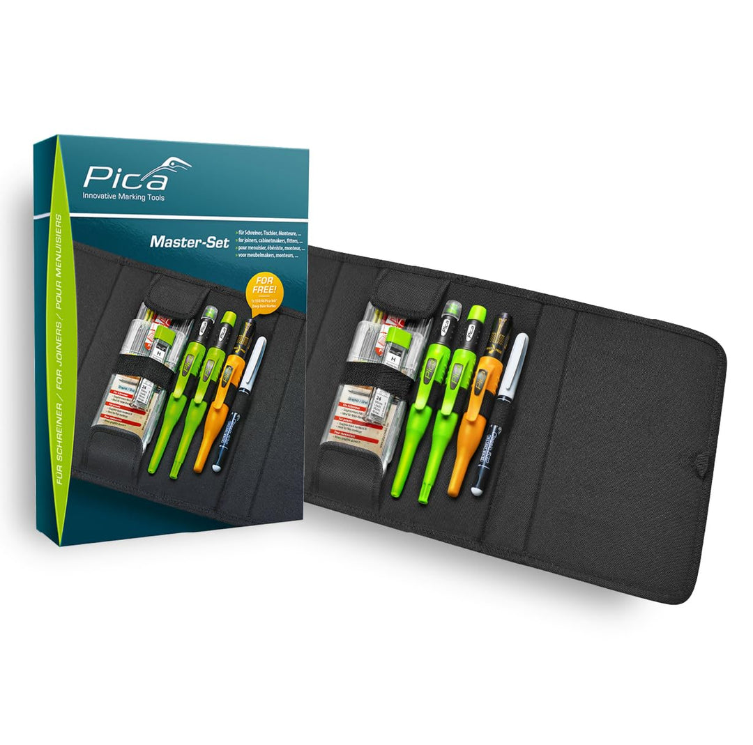Pica 55010 Markierstift Set für Schreiner, Zimmermannsbleistift - für Holz, Metall, Keramik, Glas, u