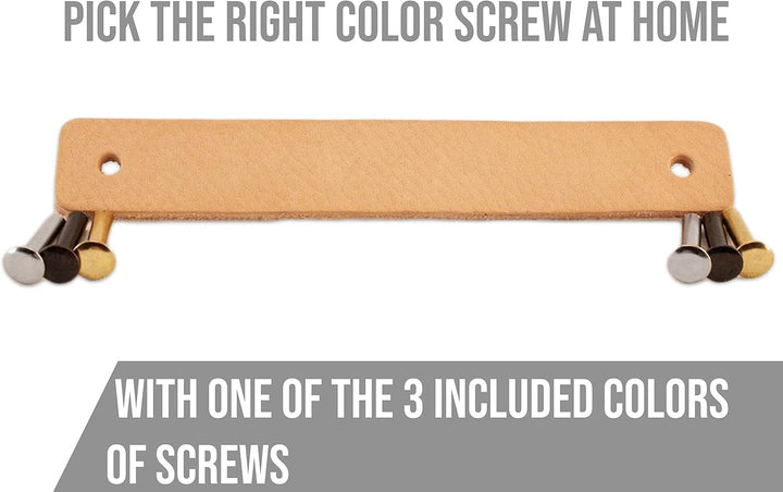 Brute Strength - Ledergriffe für Möbel - Taupe - 24 Stück - 12,5 x 2,5 cm - Schrankgriff, Türgriff f