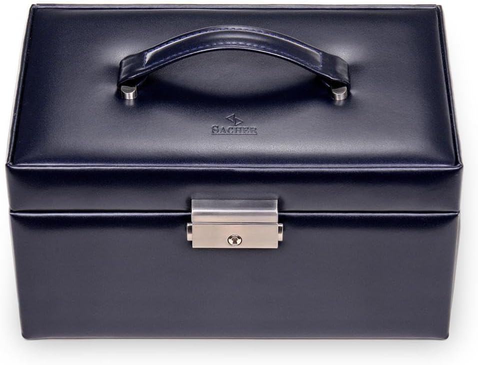 Schmuckkasten Elly florage/navy (Leder)