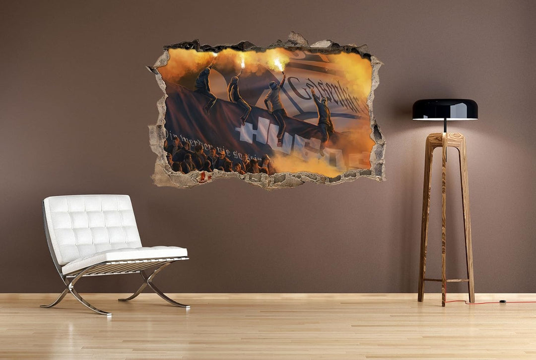 Ultras Gelsenkirchen Hugos, 3D Wandsticker Format: 92x62cm, Wanddekoration