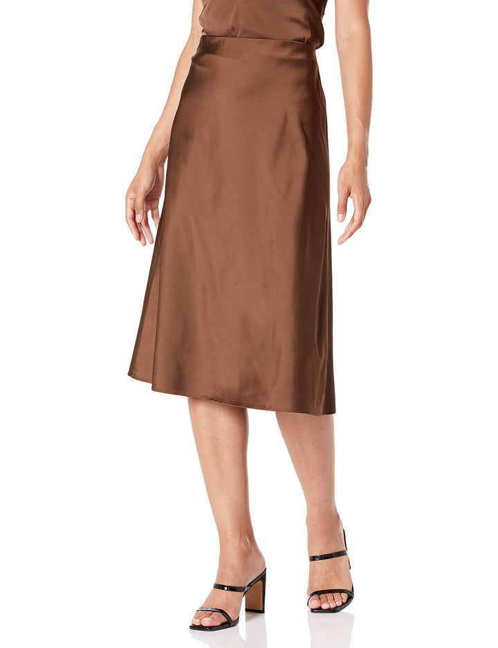 The Drop Damen Maya Rock, seidiger Slip-Skirt-Stil XXS Kaffee, XXS Kaffee