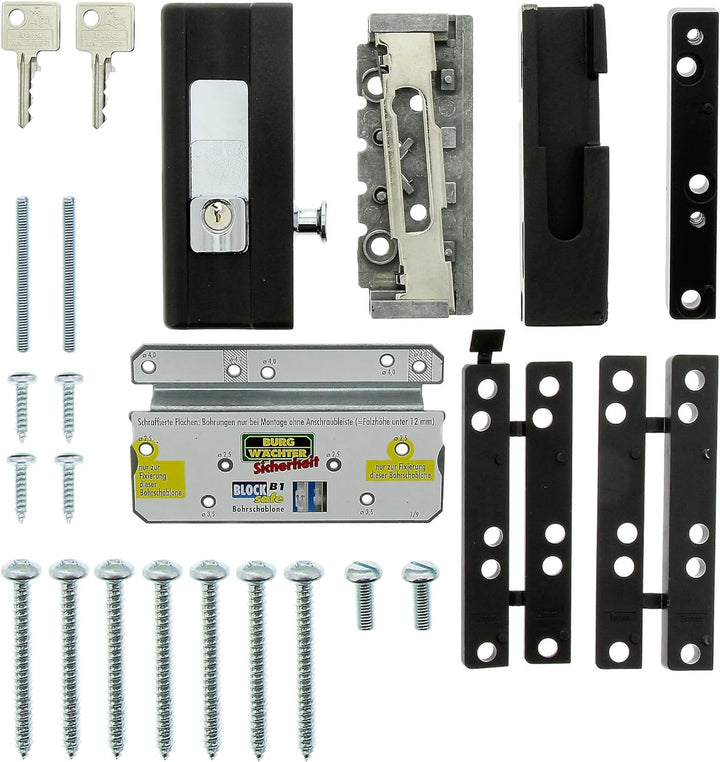 Burg-Wächter, Massive Fenstersicherung, VDs-anerkannt, Präzisions-Zylinderschliesswerk, BlockSafe B1