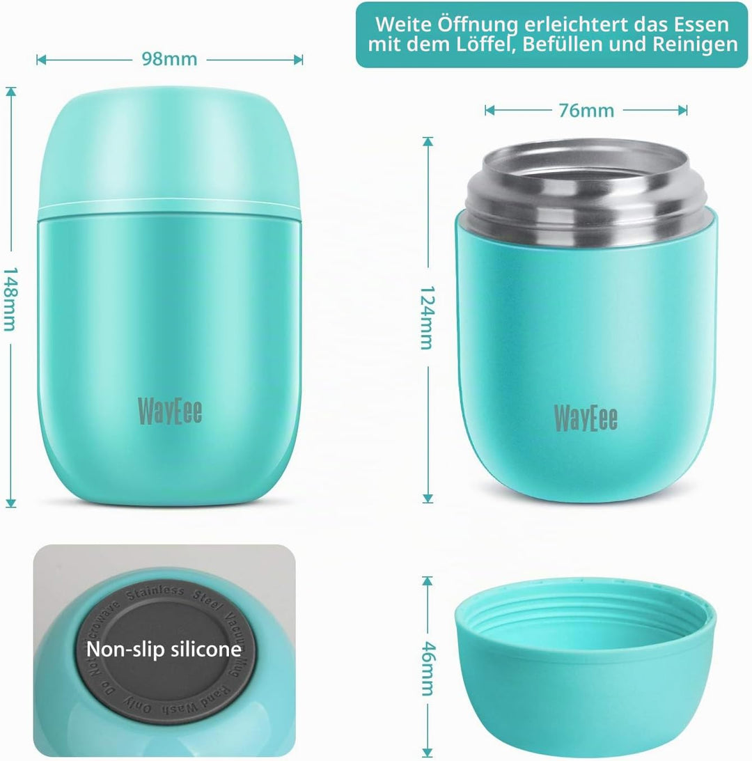Thermobehälter für Essen 450ml, 710ml Thermobecher Essen Edelstahl Warmhaltebehälter mit Löffel Esse