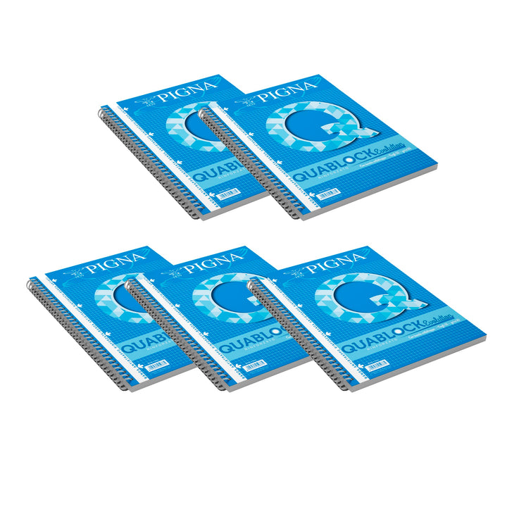 Pigna Quablock Evolution 5 Quaderni a Quadretti A4 - 5 mm, A4 - 5 mm