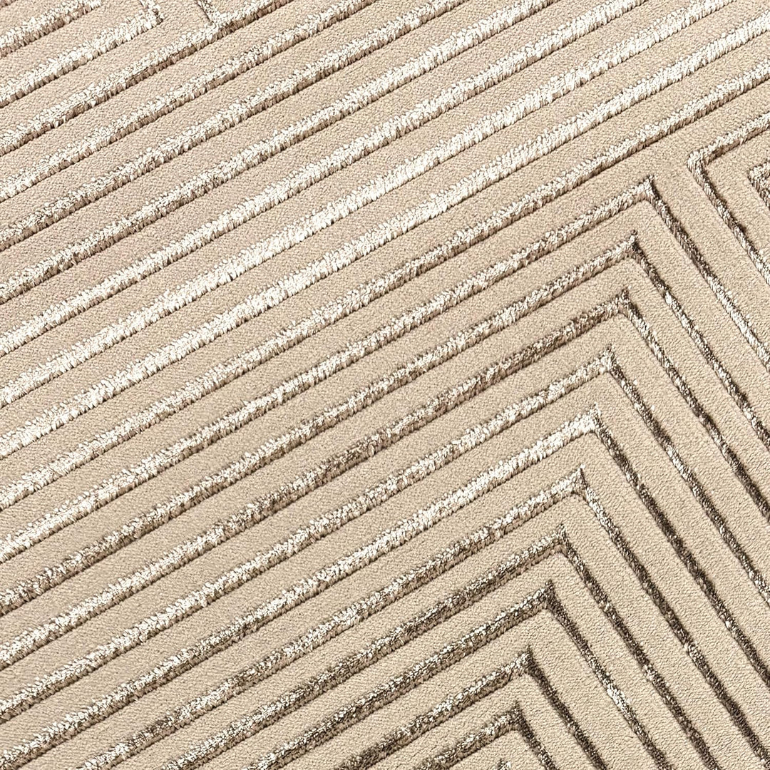 Teppich-Traum Teppich für Wohnzimmer Esszimmer Schlafzimmer 3D-Relief modern geometrisch pflegeleich