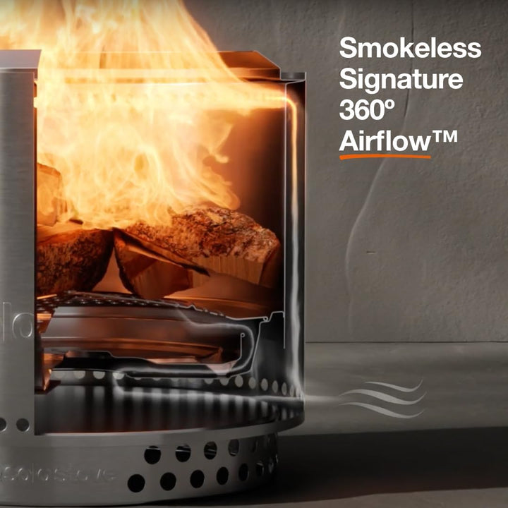 Solo Stove Feuerschale Yukon 2.0 mit Standfuss | Feuerstelle für Raucharme Holzverbrennung, Herausne
