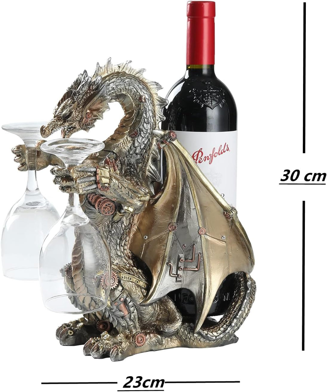 OUTOUR Gothischer Metall-Weinregalständer (29,5 cm Höhe) für Home-Bars, Man Caves & einzigartige Dek