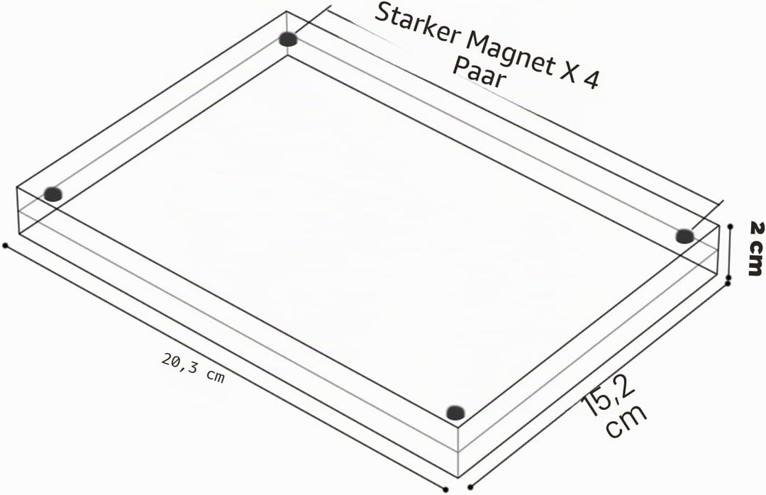 AMEITECH Acryl Bilderrahmen 15 x 20 cm, Magnetischer Acryl-Block Bilderrahmen, Desktop Rahmenlose Fo